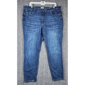 Warp + Weft JFK Skinny Jeans Mens 20x29 Blue Dark Wash Whiskered Denim